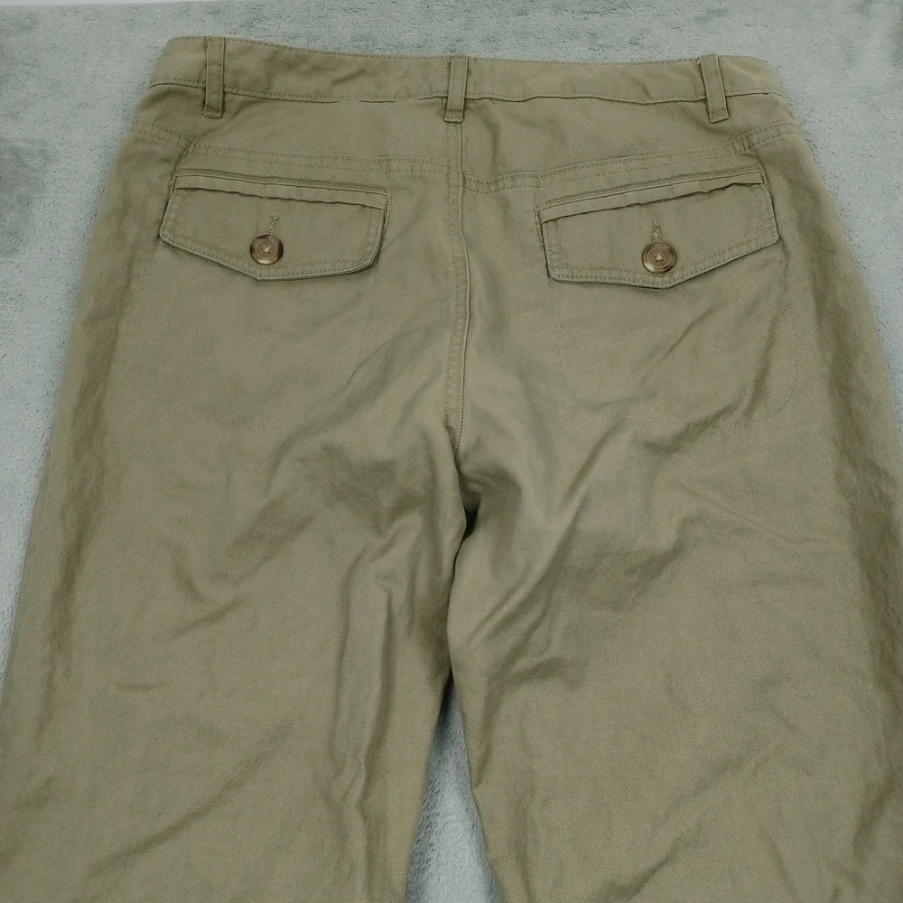 Banana Republic Pants Womens‎ 12 Brown Linen Blend Flarerd Y2K Preppy